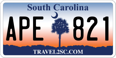 SC license plate APE821