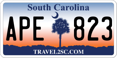 SC license plate APE823