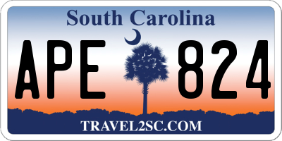 SC license plate APE824