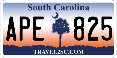 SC license plate APE825