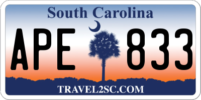 SC license plate APE833