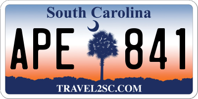 SC license plate APE841