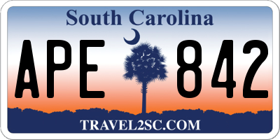 SC license plate APE842