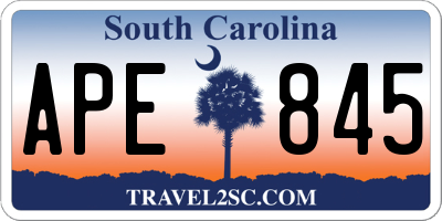 SC license plate APE845