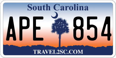 SC license plate APE854