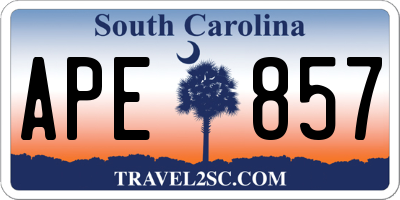 SC license plate APE857