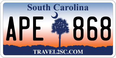 SC license plate APE868