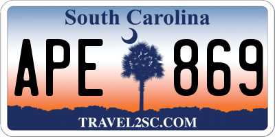 SC license plate APE869