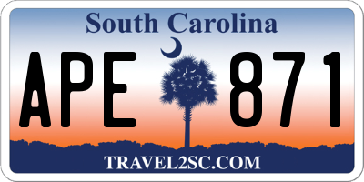 SC license plate APE871
