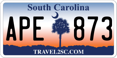 SC license plate APE873