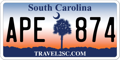 SC license plate APE874