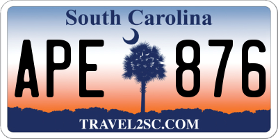 SC license plate APE876