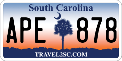 SC license plate APE878
