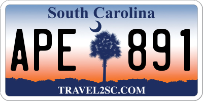SC license plate APE891