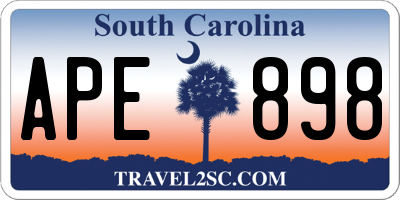 SC license plate APE898
