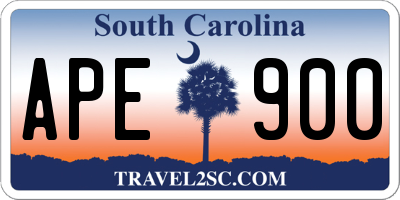 SC license plate APE900