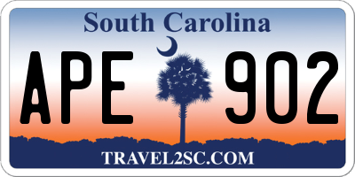 SC license plate APE902