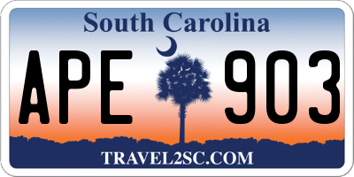 SC license plate APE903
