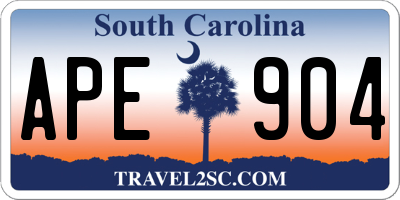 SC license plate APE904