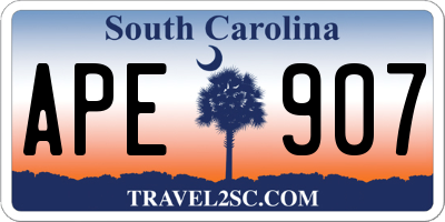 SC license plate APE907