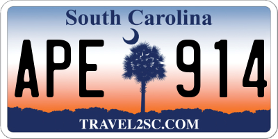 SC license plate APE914