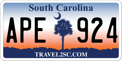SC license plate APE924