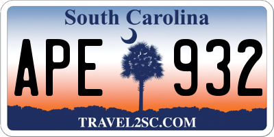 SC license plate APE932