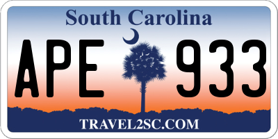 SC license plate APE933
