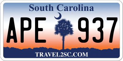 SC license plate APE937