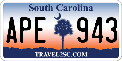 SC license plate APE943