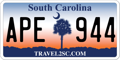 SC license plate APE944