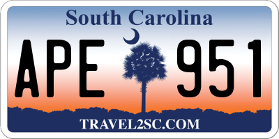 SC license plate APE951