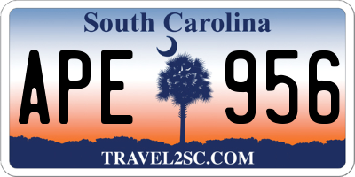 SC license plate APE956