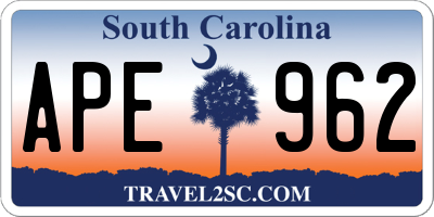SC license plate APE962