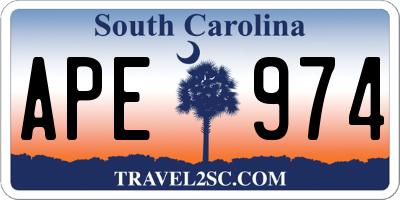 SC license plate APE974