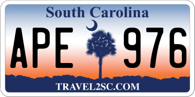SC license plate APE976