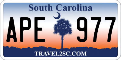 SC license plate APE977