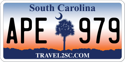 SC license plate APE979