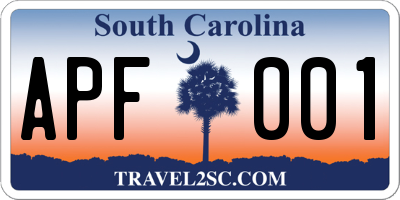 SC license plate APF001