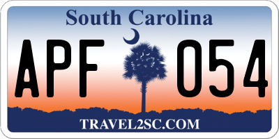 SC license plate APF054