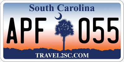 SC license plate APF055