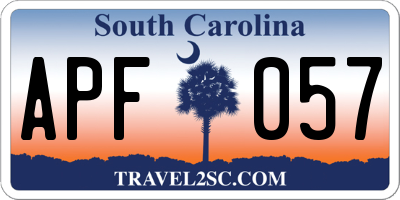 SC license plate APF057