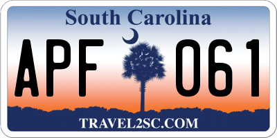 SC license plate APF061