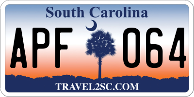 SC license plate APF064