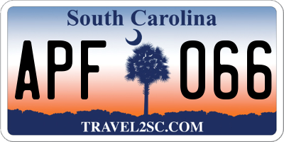 SC license plate APF066