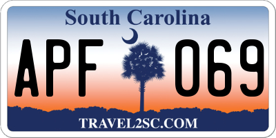 SC license plate APF069