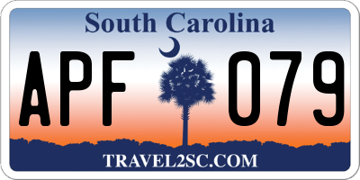 SC license plate APF079