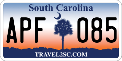 SC license plate APF085