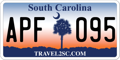 SC license plate APF095