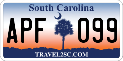 SC license plate APF099
